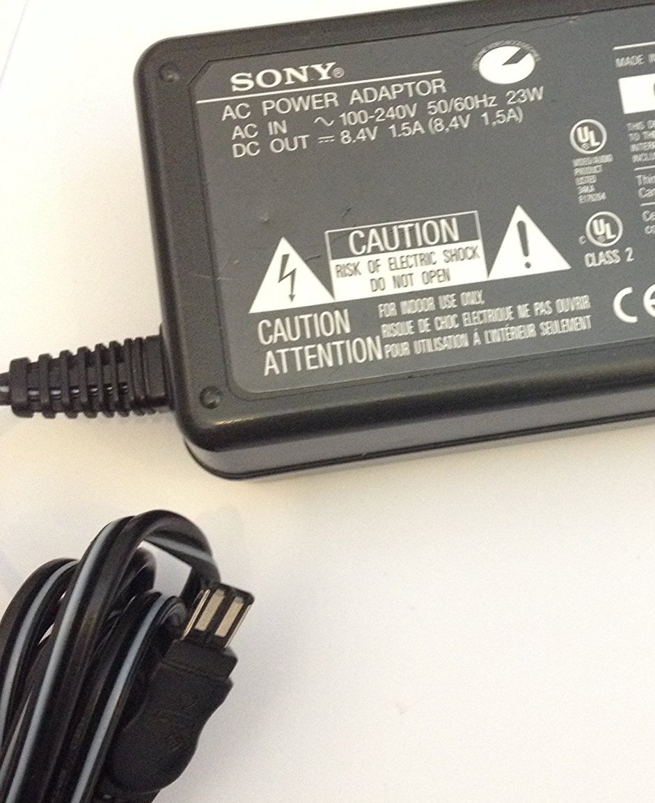 GENUINE 8.4V 1.5A AC Adapter for Sony Handycam DCR-PC1000E Sony HDR-SR12E GENUINE 8.4V 1.5A AC Adapter for Sony Handycam DCR-PC1000E Sony HDR-SR12E